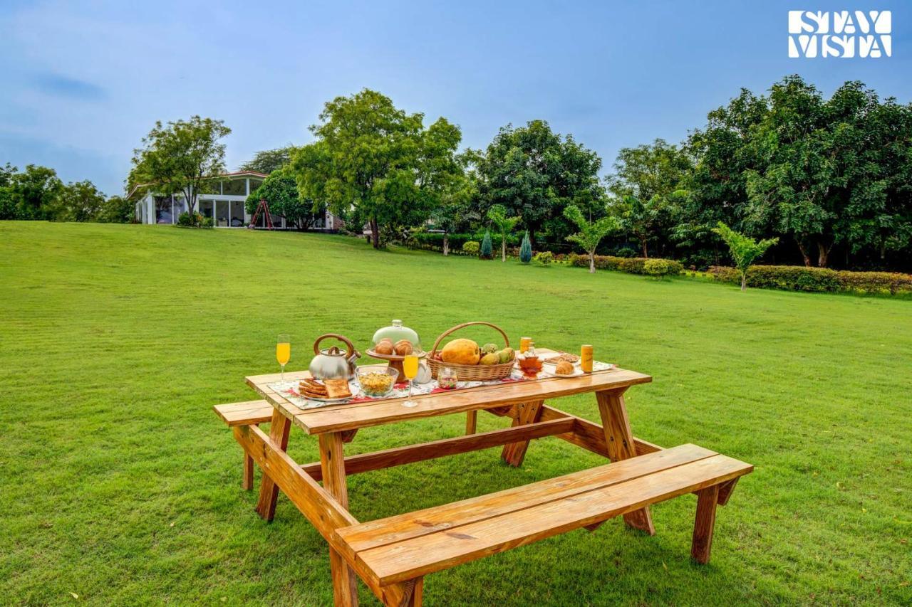 Stayvista's Glasshouse: Orchard Farmstay with Pool and Relaxation Gurgaon Exterior photo